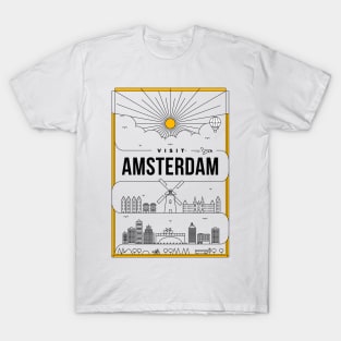 Amsterdam Minimal Lineal Poster T-Shirt